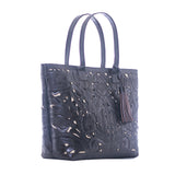 Bolso Grande Cincelado Negro Resacado con Forro